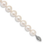 Sterling Silver Rhodium 11-12mm White FW Cultured Pearl Bracelet