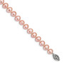 Sterling Silver Rhod-plated 6-7mm Pink FWC Pearl Bracelet