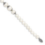 Sterling Silver Rhodium-plated 7-10mm White FWC Pearl Fancy Bracelet