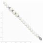 Sterling Silver Rhodium-plated 7-10mm White FWC Pearl Fancy Bracelet