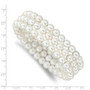 Majestik 7-8mm Wht Imitation Shell Pearl Set of 3 Stretch Bracelets