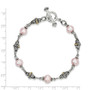 Sterling Silver w/14k 9-10mm FW Cultured Pink Pearl 7.5in Bracelet