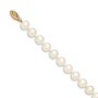 14k 8-9mm White Near Round Freshwater Cultured Pearl Bracelet