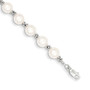 14k White Gold 6-7mm White Round Freshwater Cultured Pearl Bracelet