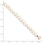 14K Madi K 4-5mm White Egg Shape Freshwater Cultured Pearl Bracelet