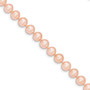 14k 7-8mm Pink Near Round Freshwater Cultured Pearl Bracelet