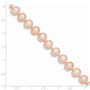 14k 8-9mm Pink Near Round Freshwater Cultured Pearl Bracelet