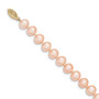 14k 8-9mm Pink Near Round Freshwater Cultured Pearl Bracelet