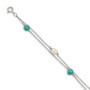 Sterling Silver Turquoise & FCP w/1 in ext Bracelet
