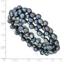 6-7mm and 8mm Black FWC Button Coil Slip-on Bracelet