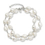 Sterling Silver 2-Strand FW Cultured Pearl 8.5in Bracelet
