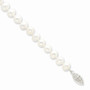 Sterling Silver Rhodium 6-7mm White Freshwater Cultured Pearl Bracelet