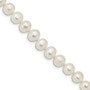 Sterling Silver Rhodium 7-8mm White Freshwater Cultured Pearl Bracelet