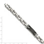 Stainless Steel Brushed & Polished Black Carbon Fiber Inlay 9.25in Bracelet