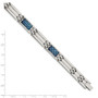 Stainless Steel Blue Carbon Fiber Inlay Polished Bracelet