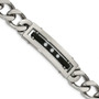 Stainless Steel CZ Black IP-plated Polished Bracelet