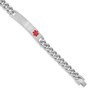 Kelly Waters 8.25in Stainless Steel Red Epoxy Medical ID Bracelet