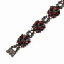 Black-plated Red Crystal 7.25in Bracelet