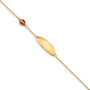 14K & Enamel Ladybug & Plate w/ .5in ext. Bracelet