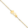 14K Polished Flowers w/ 1 in ext Children's Bracelet