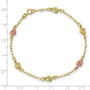 10k Tri-Color Black Hills Gold Roses Bracelet