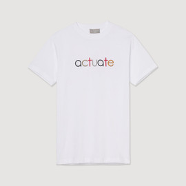 Actuate Luxury Designer Mulsanne White Graphic T-Shirt - Front