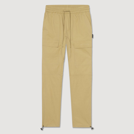Actuate Luxury Designer Wheat Khaki Division Nylon Pants - Front