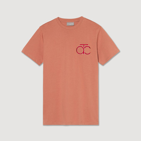 Actuate Luxury Designer Salmon Avondale Graphic T-Shirt - Front