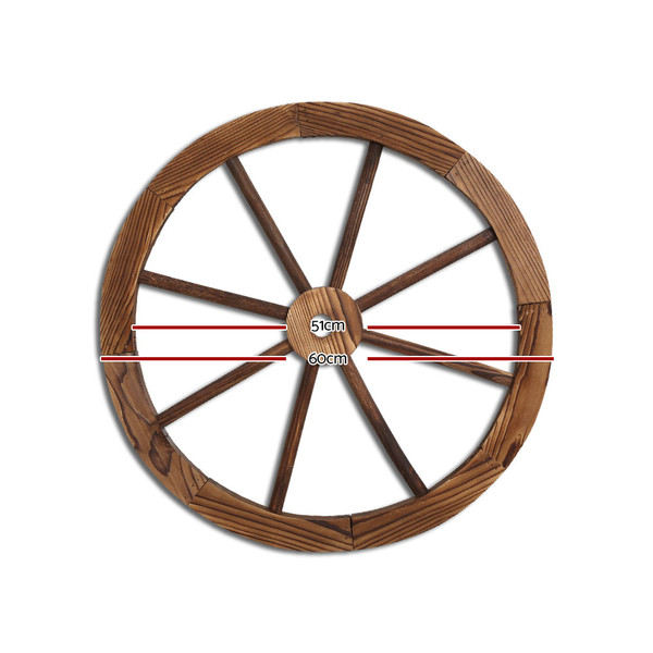 1 or 2 piece Garden Wooden Wagon Wheel - single image