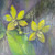 Fearless Quest - textured impressionist painting depicting bright yellow flowers with emerald foliage.