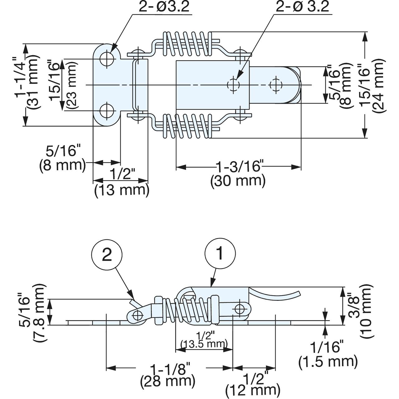 Spring Loaded Compression Draw Latch - SCC-30/SS - Sugatsune America