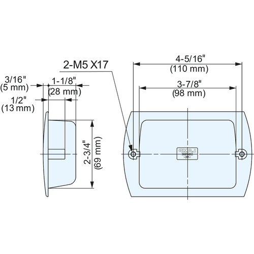 CLEAR RECESSED PULL - HH-P118-CN