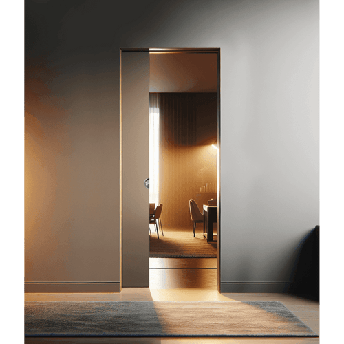 SURFACE MOUNT TWO-WAY SOFT CLOSE POCKET DOOR SYSTEM - SDR-P70-RT-CN