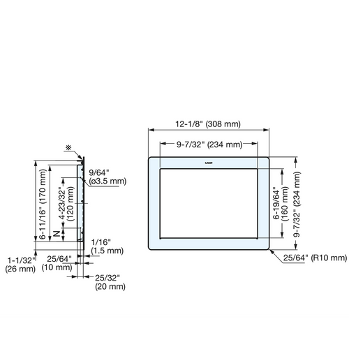 304 Stainless Steel Multi-Purpose Lid (Square Bezel)  - AZ-ND230-HL