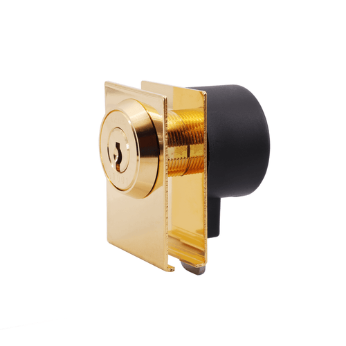 Square Plate, Cylinder Glass Door Lock Keyed Different  - 1310GL-SQ-GP-KD