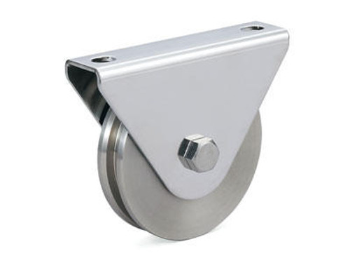 HEAVY DUTY STAINLESS STEEL ROLLER WITH BRACKET (V-SHAPE) - JS300-150V