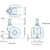 PARTS SEPARABLE CASTER (W/GLIDE) - CABF-50/WHT-CN - 1