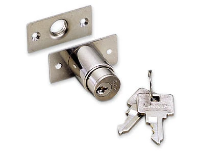 XMHF Plunger Push Lock For Sliding Glass Doors – Chrome Zinc Alloy Showcase Cabinet Lock, Fits 5-8mm Thick Glass, 2 Locks With 4 Keys