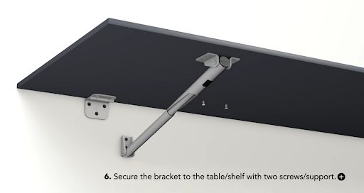 Do not fully tighten the screws before adjusting the shelf angle. Begin by loosely attaching them.