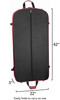 Front side of garment bag showing full length center zipper with dimensions Front side of garment bag showing full length center zipper with dimensions