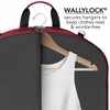 Close up of dress utilizing the WallyLock hanger clamping system Red