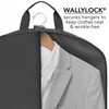 closeup of garment bag and jacket with callout