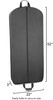 Front side of garment bag showing full length center zipper with dimensions Front side of garment bag showing full length center zipper with dimensions