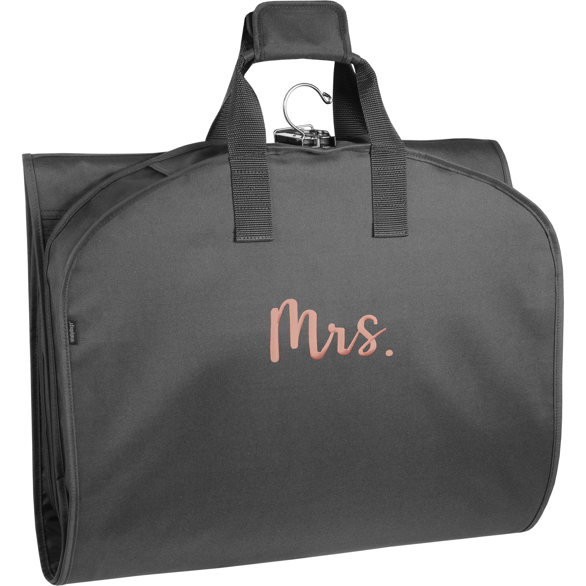 WallyBags  60” Premium Tri-Fold Travel Garment Bag with Pocket and Mrs.  Embroidery