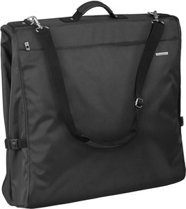 Front facing premium garment bag folded in half in Black color Front facing premium garment bag folded in half in Black color