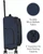 20" Spinner side view with callouts water repellent and expansion zipper, navy