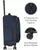 20" Spinner side view with callouts water repellent and expansion zipper, navy