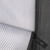 Close up view of zipper to show pinstripe lining