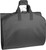 Tri-folded view of black garment bag to carry by handles.