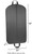 Front side of garment bag showing full length center zipper showing dimensions